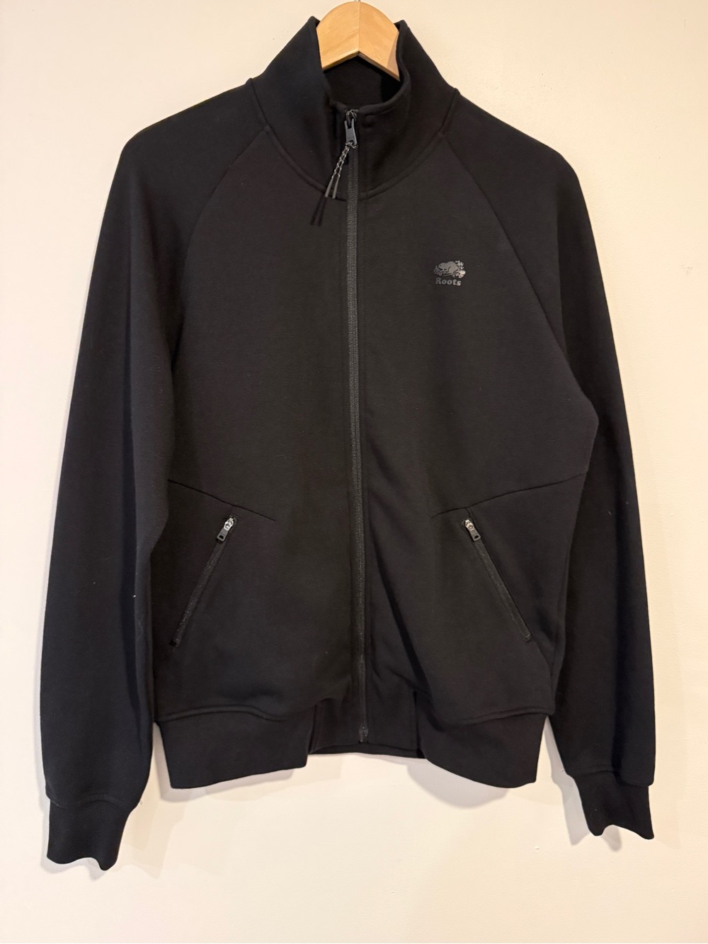 Roots Black Full-Zip Track Jacket - Size XS